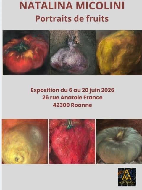 Affiche de l’exposition Portraits de fruits de Natalina Micolini